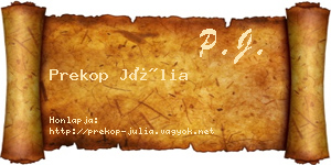 Prekop Júlia névjegykártya