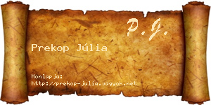 Prekop Júlia névjegykártya